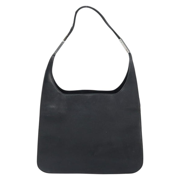 GUCCI Shoulder Bag Leather Black Silver 001 3167 3754 Auth BA8635