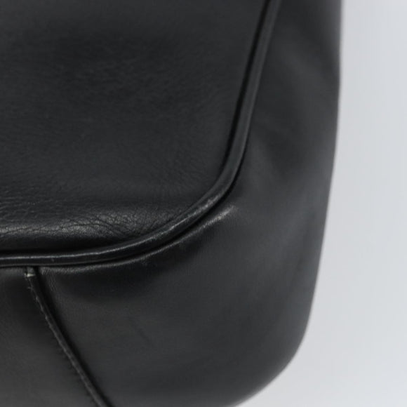 GUCCI Bamboo Hand Bag Leather 2way Black Gold 001 1998 1638 Auth BA8637