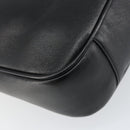 GUCCI Bamboo Hand Bag Leather 2way Black Gold 001 1998 1638 Auth BA8637-10