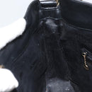 GUCCI Bamboo Hand Bag Leather 2way Black Gold 001 1998 1638 Auth BA8637-20