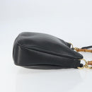 GUCCI Bamboo Hand Bag Leather 2way Black Gold 001 1998 1638 Auth BA8637-3
