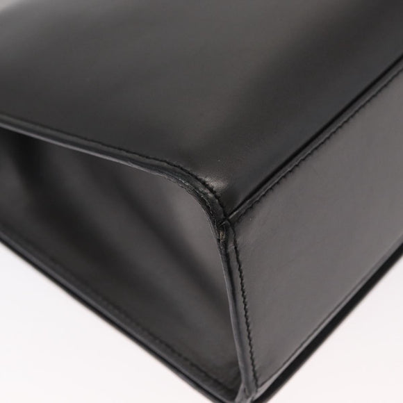 GUCCI Shoulder Bag Leather Black Gold Auth BA8638