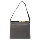 GUCCI Shoulder Bag Leather Black Gold Auth BA8638-2