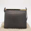 GUCCI Shoulder Bag Leather Black Gold Auth BA8638-23
