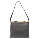 GUCCI Shoulder Bag Leather Black Gold Auth BA8638-3