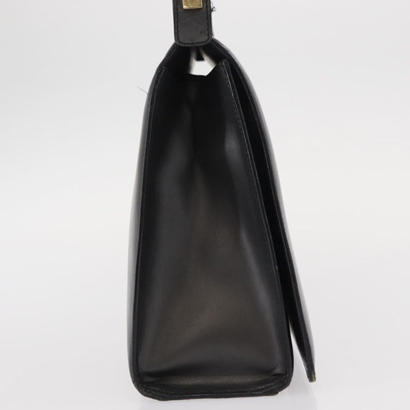 GUCCI Shoulder Bag Leather Black Gold Auth BA8638