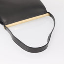 GUCCI Shoulder Bag Leather Black Gold Auth BA8638-7