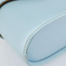 Gianni Versace Sunburst Vanity Hand Bag Leather Light Blue Gold Auth BA8639V-14