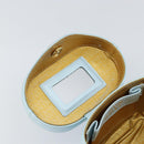 Gianni Versace Sunburst Vanity Hand Bag Leather Light Blue Gold Auth BA8639V-10