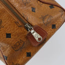 MCM Logogram Vicetos Hand Bag PVC Leather Brown Gold Auth BA8640-18