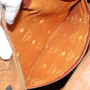MCM Logogram Vicetos Hand Bag PVC Leather Brown Gold Auth BA8640-23