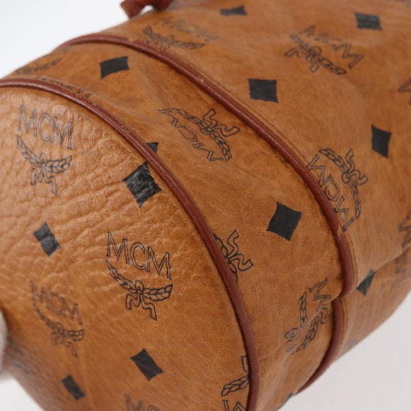 MCM Logogram Vicetos Shoulder Bag PVC Leather Brown Gold Auth BA8641