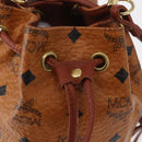 MCM Logogram Vicetos Shoulder Bag PVC Leather Brown Gold Auth BA8641-14