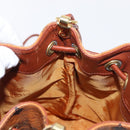 MCM Logogram Vicetos Shoulder Bag PVC Leather Brown Gold Auth BA8641-18