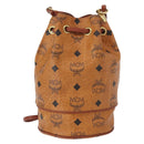 MCM Logogram Vicetos Shoulder Bag PVC Leather Brown Gold Auth BA8641-3