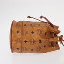 MCM Logogram Vicetos Shoulder Bag PVC Leather Brown Gold Auth BA8641-4