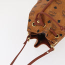 MCM Logogram Vicetos Shoulder Bag PVC Leather Brown Gold Auth BA8641-6