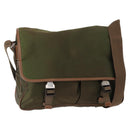 PRADA Shoulder Bag Nylon Khaki Silver Auth BA8644-1