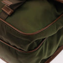PRADA Shoulder Bag Nylon Khaki Silver Auth BA8644-11