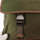 PRADA Shoulder Bag Nylon Khaki Silver Auth BA8644-15