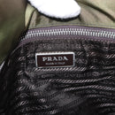 PRADA Shoulder Bag Nylon Khaki Silver Auth BA8644-17