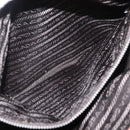 PRADA Shoulder Bag Nylon Khaki Silver Auth BA8644-22