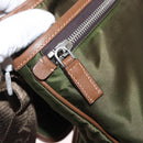 PRADA Shoulder Bag Nylon Khaki Silver Auth BA8644-23