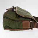 PRADA Shoulder Bag Nylon Khaki Silver Auth BA8644-4