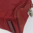 PRADA Hand Bag Nylon Red Silver Auth BA8645-15