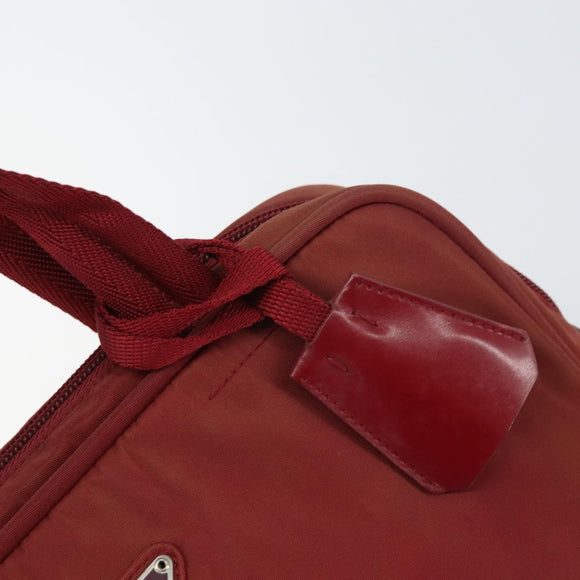 PRADA Hand Bag Nylon Red Silver Auth BA8645
