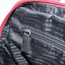 PRADA Hand Bag Nylon Red Silver Auth BA8645-23