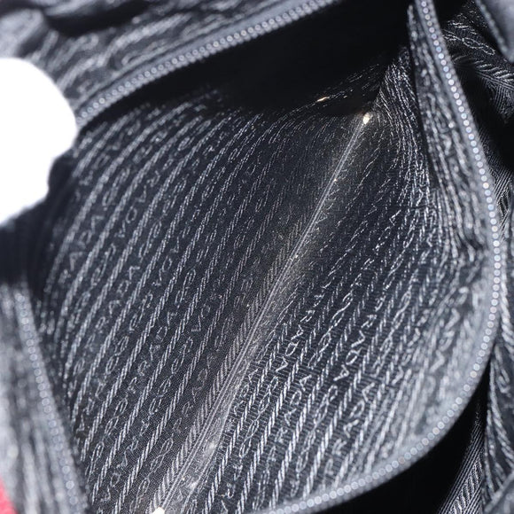 PRADA Hand Bag Nylon Red Silver Auth BA8645