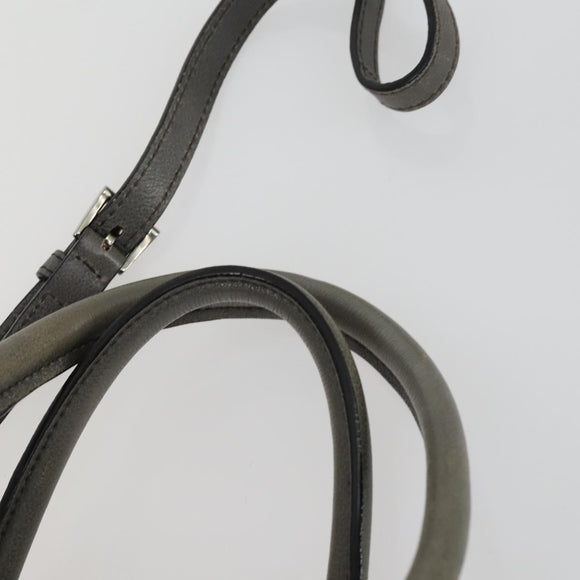 PRADA Studs Hand Bag Suede Leather 2way Gray Silver Auth BA8646