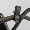 PRADA Studs Hand Bag Suede Leather 2way Gray Silver Auth BA8646-19