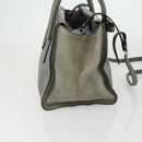 PRADA Studs Hand Bag Suede Leather 2way Gray Silver Auth BA8646-4