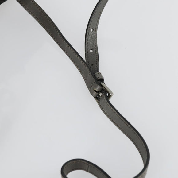 PRADA Studs Hand Bag Suede Leather 2way Gray Silver Auth BA8646