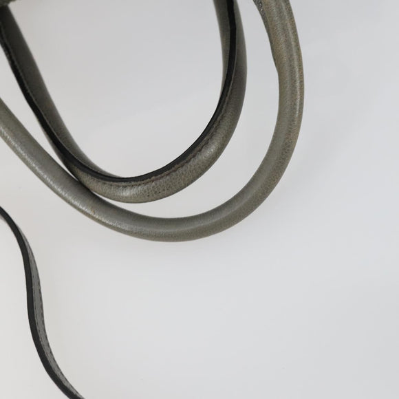 PRADA Studs Hand Bag Suede Leather 2way Gray Silver Auth BA8646