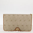 Christian Dior Trotter Canvas Chain Shoulder Bag Beige Gold Auth BA8648-21