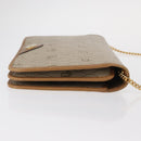 Christian Dior Trotter Canvas Chain Shoulder Bag Beige Gold Auth BA8648-4