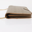 Christian Dior Trotter Canvas Chain Shoulder Bag Beige Gold Auth BA8648-5