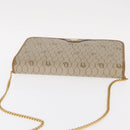 Christian Dior Trotter Canvas Chain Shoulder Bag Beige Gold Auth BA8648-6