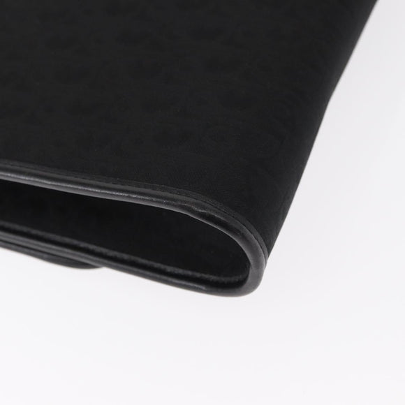 Christian Dior Trotter Canvas Chain Shoulder Bag Black Gold Auth BA8649