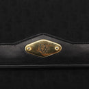 Christian Dior Trotter Canvas Chain Shoulder Bag Black Gold Auth BA8649-17
