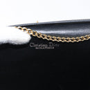 Christian Dior Trotter Canvas Chain Shoulder Bag Black Gold Auth BA8649-11