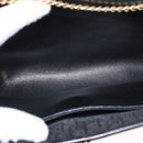 Christian Dior Trotter Canvas Chain Shoulder Bag Black Gold Auth BA8649-10