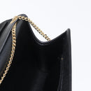 Christian Dior Trotter Canvas Chain Shoulder Bag Black Gold Auth BA8649-18