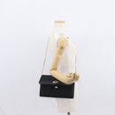 Christian Dior Trotter Canvas Chain Shoulder Bag Black Gold Auth BA8649-22