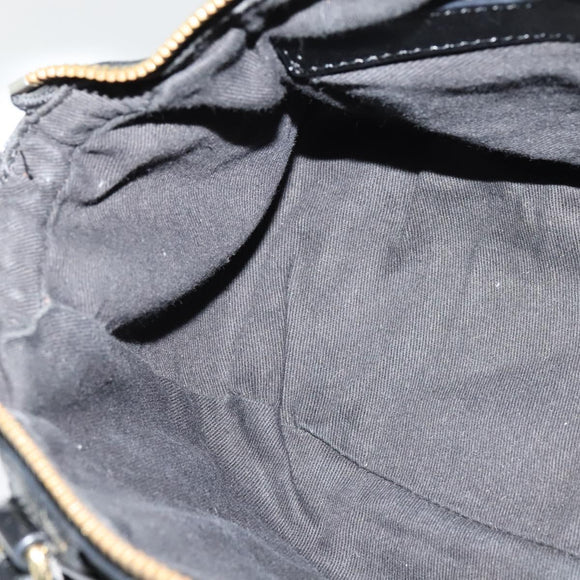 Chloe Etel Hand Bag Leather 2way Black Gold Auth BA865