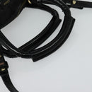 Chloe Etel Hand Bag Leather 2way Black Gold Auth BA865-7