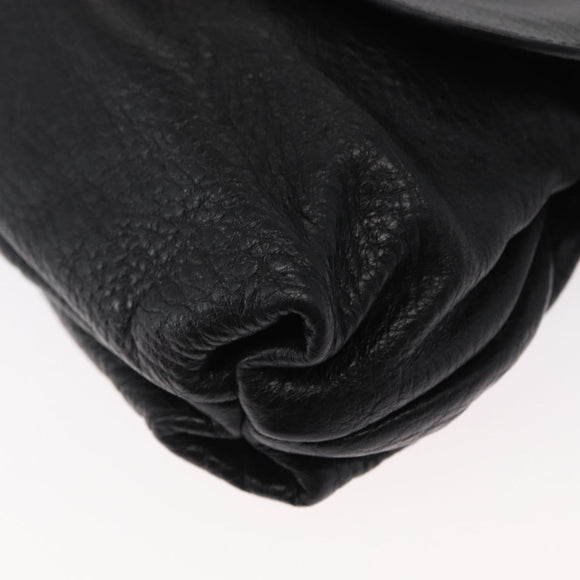 Chloe Lily Hand Bag Leather 2way Black Gold Auth BA8650